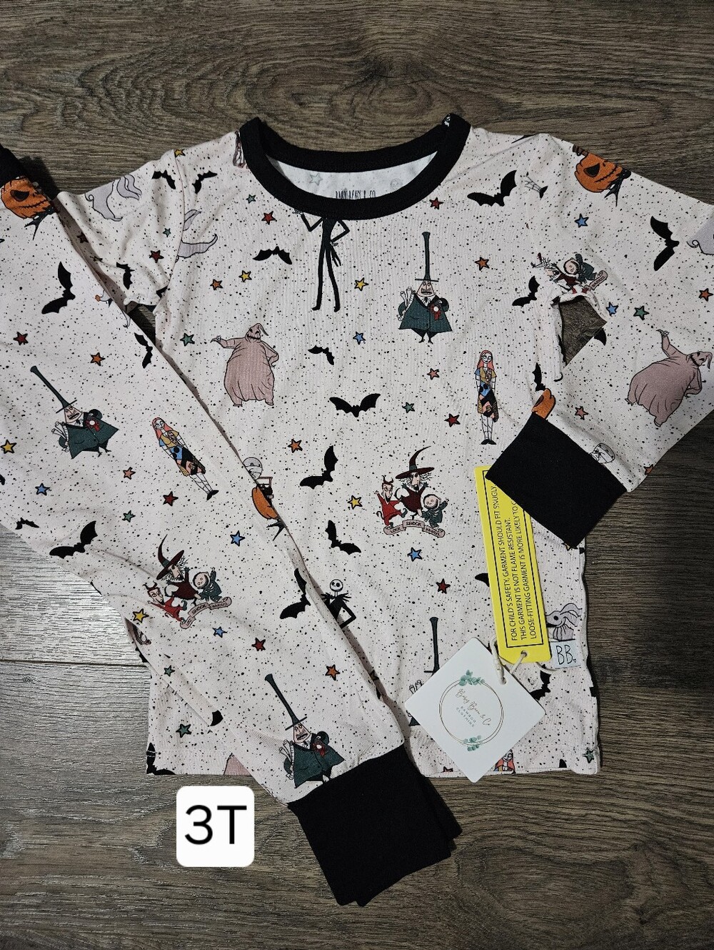 Baby Bean & Co 3T Nightmare Before Christmas 2 Piece Bamboo Pajama